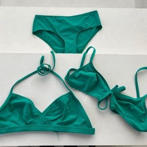 Eres NEW 2 top + 1 bottom bikini set emerald green Size s/m